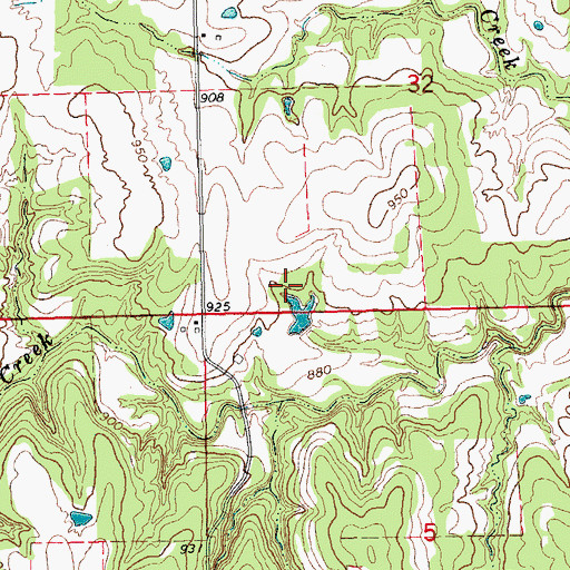 Topographic Map of Oknoname 107031 Reservoir, OK