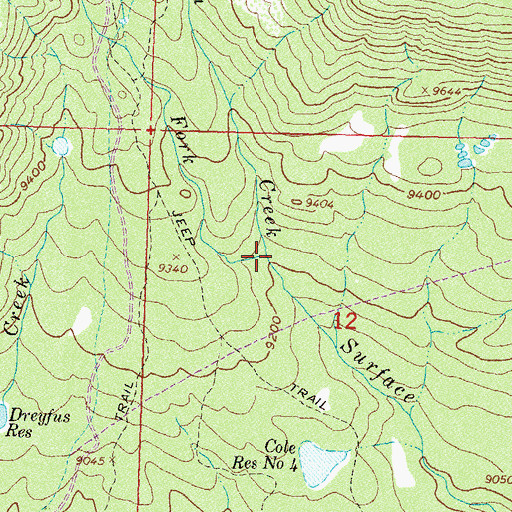Topographic Map of Bonita Creek, CO