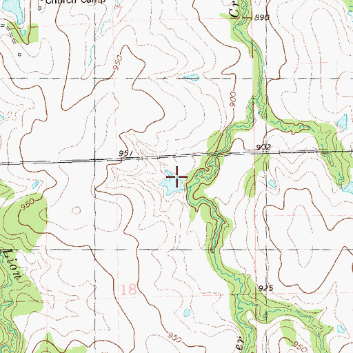 Topographic Map of Oknoname 117004 Dam, OK