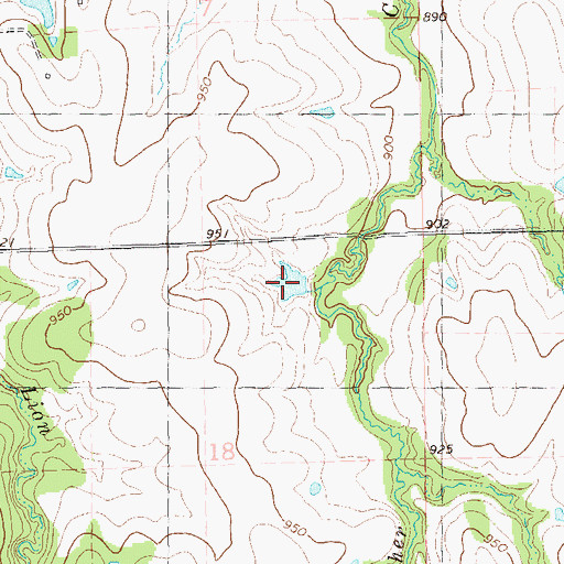 Topographic Map of Oknoname 117004 Reservoir, OK