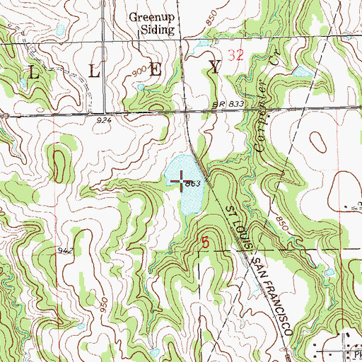 Topographic Map of Oknoname 117005 Reservoir, OK