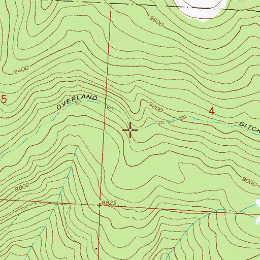Topographic Map of Overland Ditch, CO