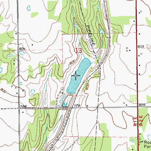 Topographic Map of Gladney Lake, OK