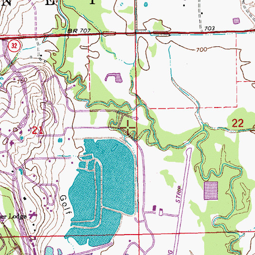 Topographic Map of Oknoname 085006 Dam, OK