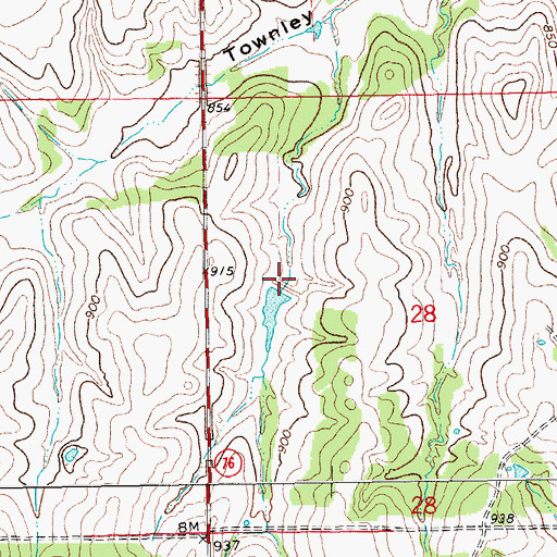 Topographic Map of Oknoname 085007 Dam, OK