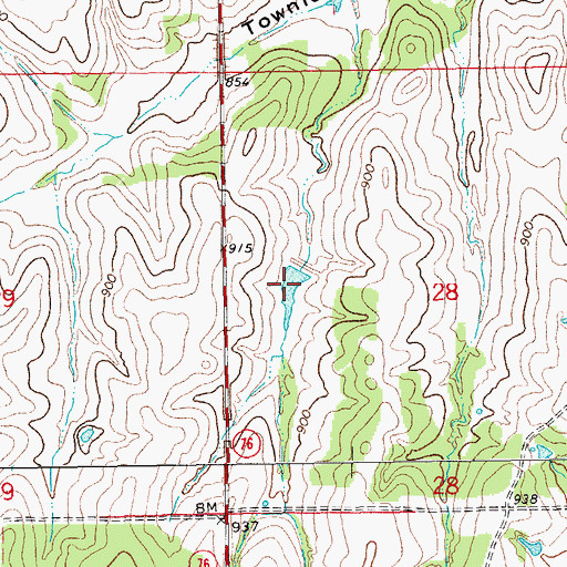 Topographic Map of Oknoname 085007 Reservoir, OK