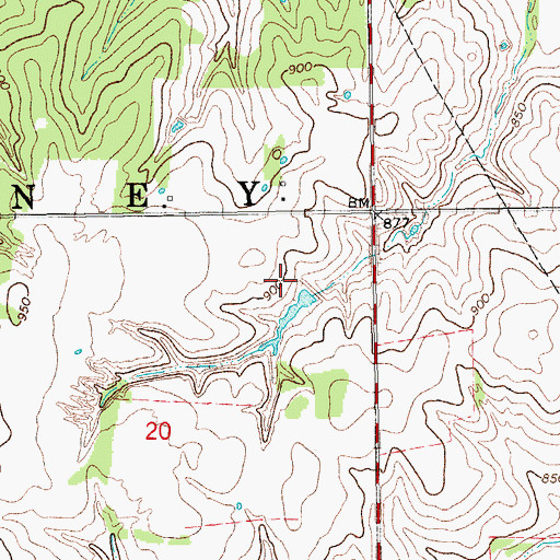 Topographic Map of Oknoname 085008 Dam, OK