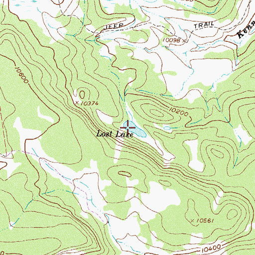 Topographic Map of Lost Lake, CO