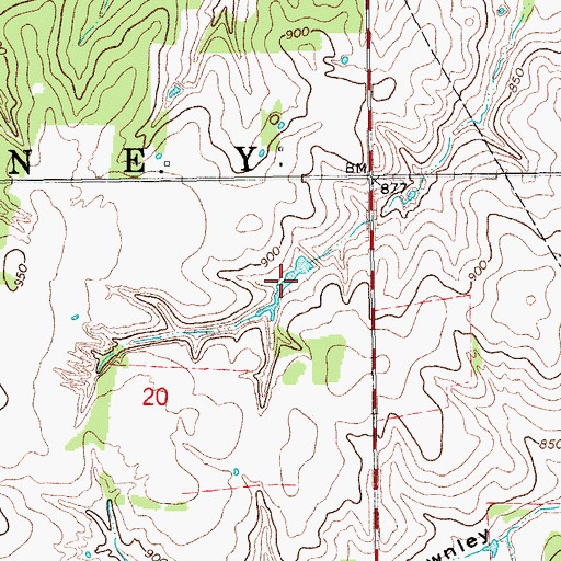 Topographic Map of Oknoname 085008 Reservoir, OK
