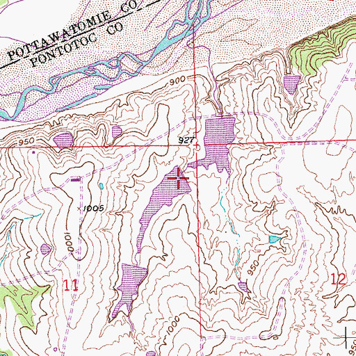 Topographic Map of Oknoname 123002 Dam, OK