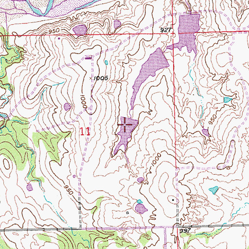 Topographic Map of Oknoname 123003 Dam, OK