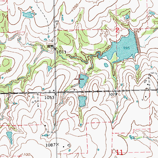 Topographic Map of Oknoname 123004 Dam, OK