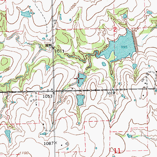 Topographic Map of Oknoname 123004 Reservoir, OK