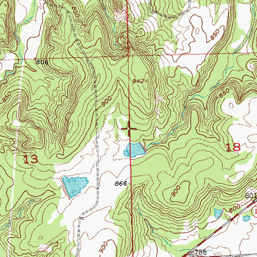 Topographic Map of Oknoname 123007 Dam, OK