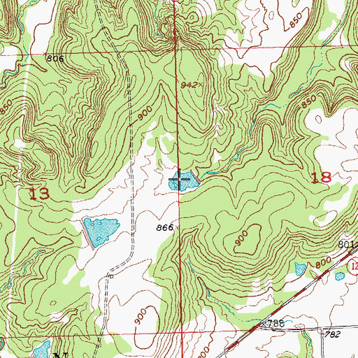 Topographic Map of Oknoname 123007 Reservoir, OK