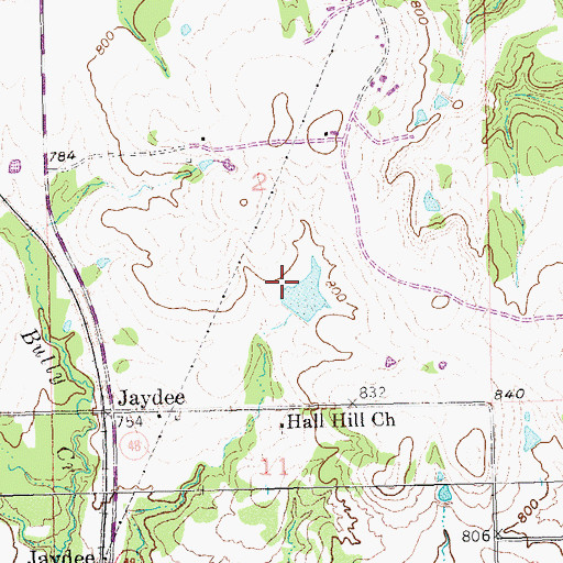 Topographic Map of Oknoname 123012 Dam, OK