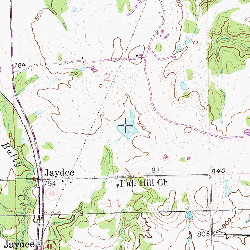 Topographic Map of Oknoname 123012 Reservoir, OK