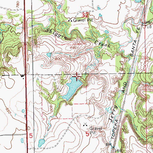 Topographic Map of Oknoname 123018 Dam, OK