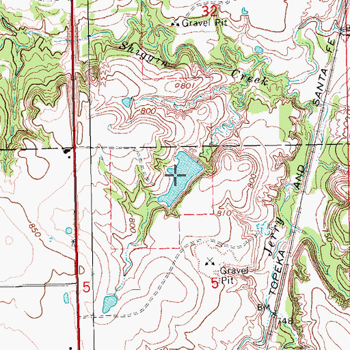 Topographic Map of Oknoname 123018 Reservoir, OK
