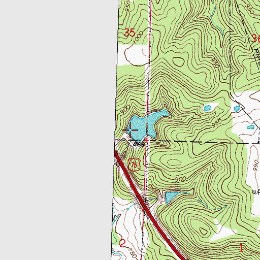 Topographic Map of Oknoname 111002 Dam, OK