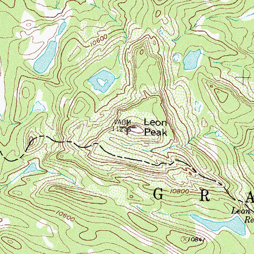 Topographic Map of Leon Peak, CO