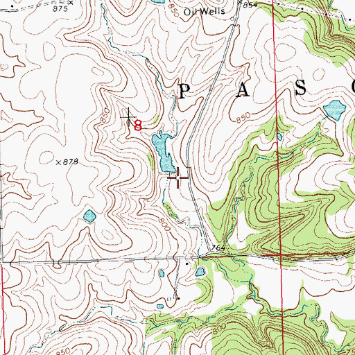Topographic Map of Oknoname 111003 Dam, OK