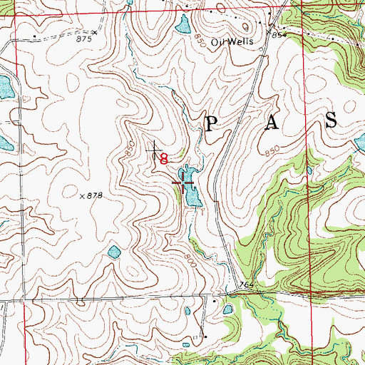 Topographic Map of Oknoname 111003 Reservoir, OK