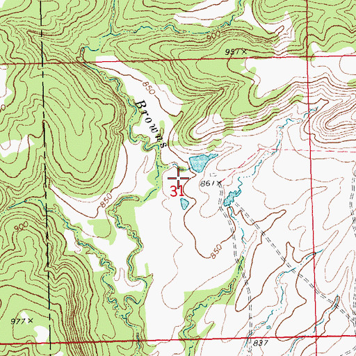 Topographic Map of Oknoname 111004 Dam, OK