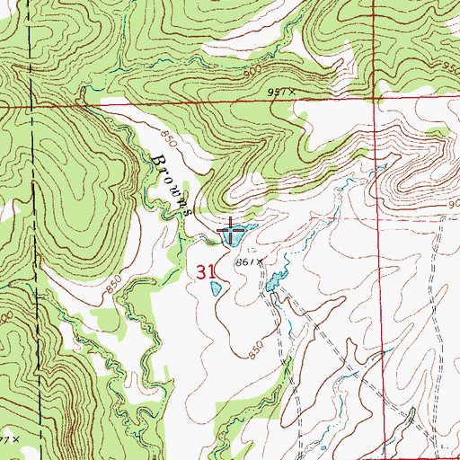 Topographic Map of Oknoname 111004 Reservoir, OK