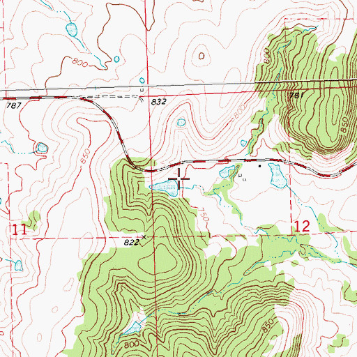 Topographic Map of Oknoname 111006 Dam, OK