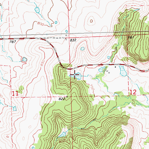 Topographic Map of Oknoname 111006 Reservoir, OK