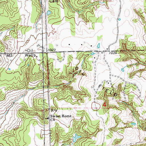 Topographic Map of Oknoname 111001 Dam, OK