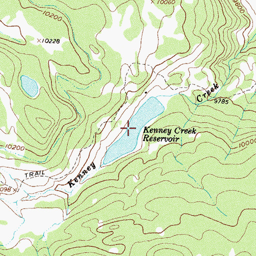 Topographic Map of Kenney Creek Reservoir, CO