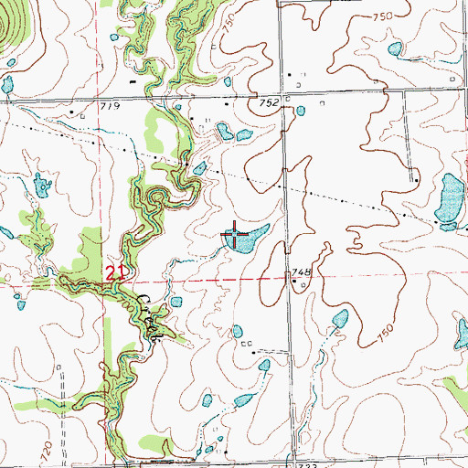 Topographic Map of Oknoname 111010 Reservoir, OK