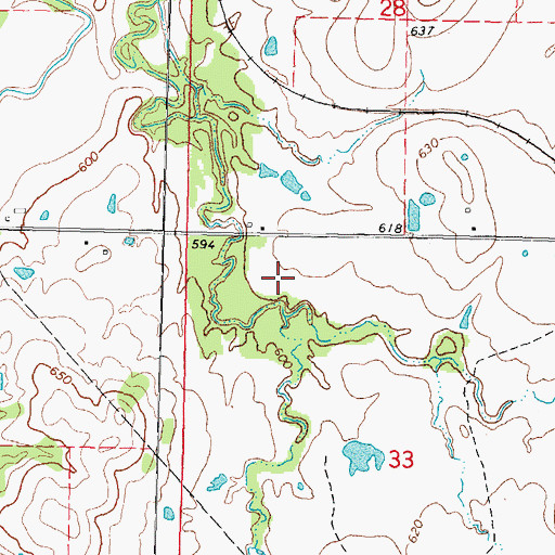 Topographic Map of Cane Creek Site 27 Dam, OK