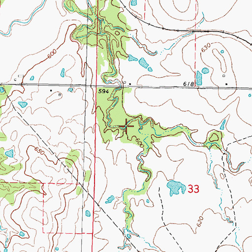 Topographic Map of Cane Creek Site 27 Reservoir, OK