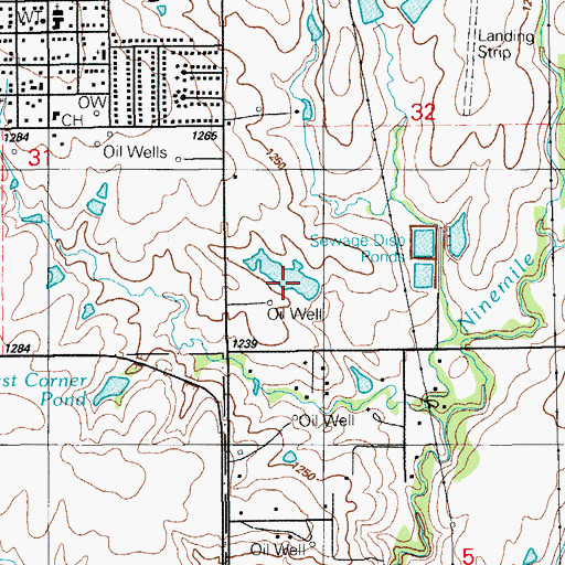 Topographic Map of Oknoname 031001 Dam, OK