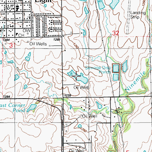 Topographic Map of Oknoname 031001 Reservoir, OK