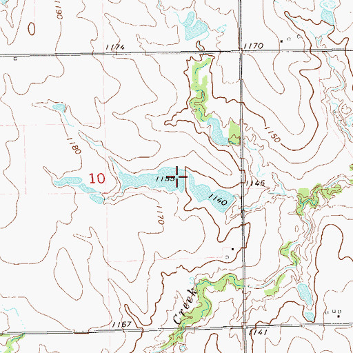 Topographic Map of Oknoname 103003 Dam, OK