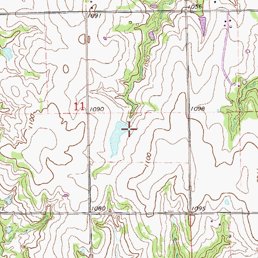 Topographic Map of Oknoname 103004 Dam, OK
