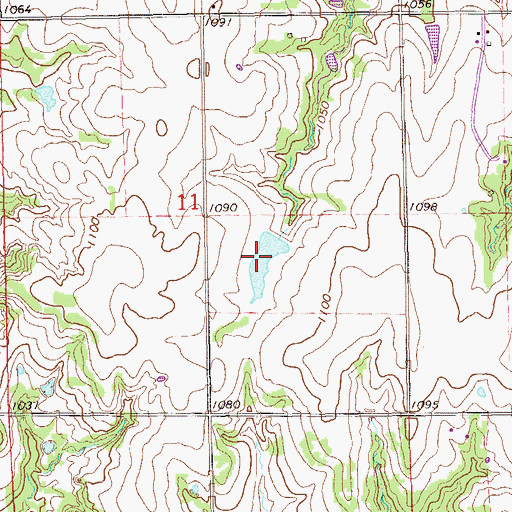 Topographic Map of Oknoname 103004 Reservoir, OK