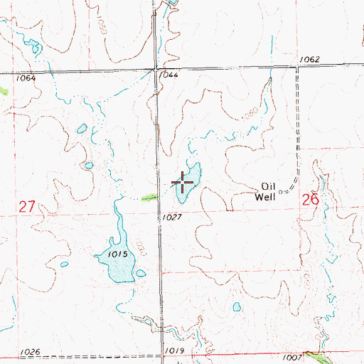 Topographic Map of Oknoname 103007 Reservoir, OK