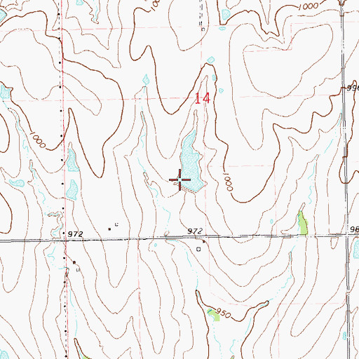 Topographic Map of Oknoname 103009 Dam, OK
