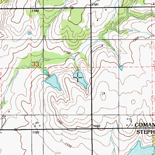 Topographic Map of Oknoname 031012 Reservoir, OK