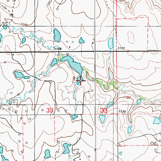 Topographic Map of Oknoname 031014 Dam, OK