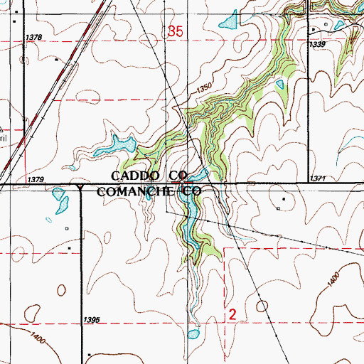 Topographic Map of Oknoname 031015 Reservoir, OK