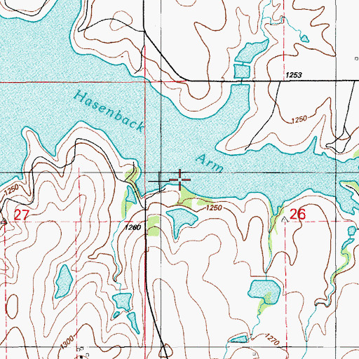 Topographic Map of Oknoname 031016 Dam, OK