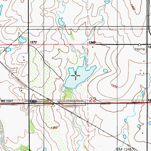 Topographic Map of Oknoname 031017 Reservoir, OK