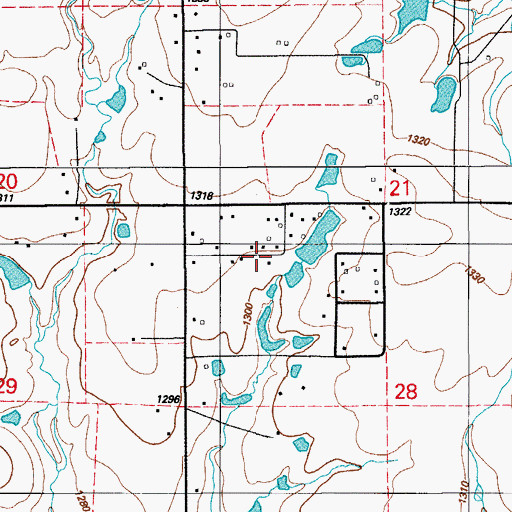 Topographic Map of Oknoname 031018 Dam, OK