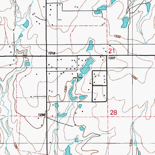 Topographic Map of Oknoname 031018 Reservoir, OK